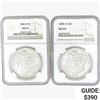 Image 1 : [2] Morgan Silver Dollars PCGS/NGC MS63 [1884-O, 1