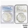 Image 1 : [2] Morgan Silver Dollars NGC/PCGS MS63 [1885-O, 1
