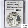 Image 1 : 1994-P American Silver Eagle NGC PF69 UC