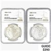 Image 1 : [2] Morgan Silver Dollars NGC MS63 [1884-O, 1885-O