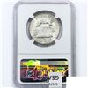 Image 2 : 1953-S Franklin Half Dollar NGC MS66