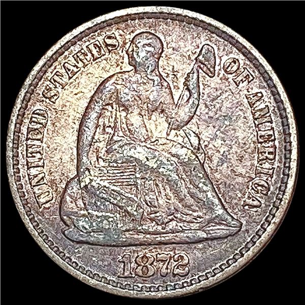 1872 Seated Liberty Half Dime CLOSELY UNCIRCULATED