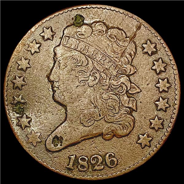 1826 Classic Head Half Cent LIGHTLY CIRCULATED