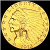 Image 1 : 1913 $2.50 Gold Quarter Eagle CLOSELY UNCIRCULATED