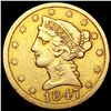 Image 1 : 1847 $5 Gold Half Eagle CLOSELY UNCIRCULATED