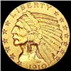 Image 1 : 1910 $5 Gold Half Eagle CLOSELY UNCIRCULATED