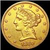 Image 1 : 1880 $5 Gold Half Eagle CLOSELY UNCIRCULATED