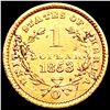 Image 2 : 1853-O Rare Gold Dollar CLOSELY UNCIRCULATED