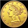Image 1 : 1886 $5 Gold Half Eagle CLOSELY UNCIRCULATED