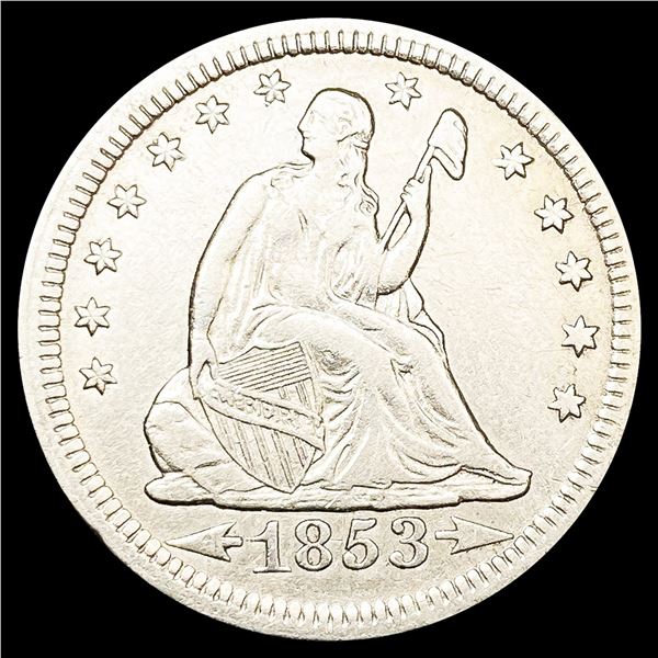 1853 Arws & Rays Seated Liberty Quarter CLOSELY UNCIRCULATED