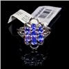 Image 2 : JS Jewels ring - 1.3 CWT Tanzanite - Platinum 750 & Silver - GSA