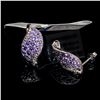 Image 2 : JS Jewels Earring - 2.08 CWT Tanzanite - Platinum 750 & Silver - GLA