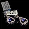 Image 2 : JS Jewels Earring/0.64 CWT Tanzanite / 0.05 CWT diamond / Platinum 750 & Silver / GSA