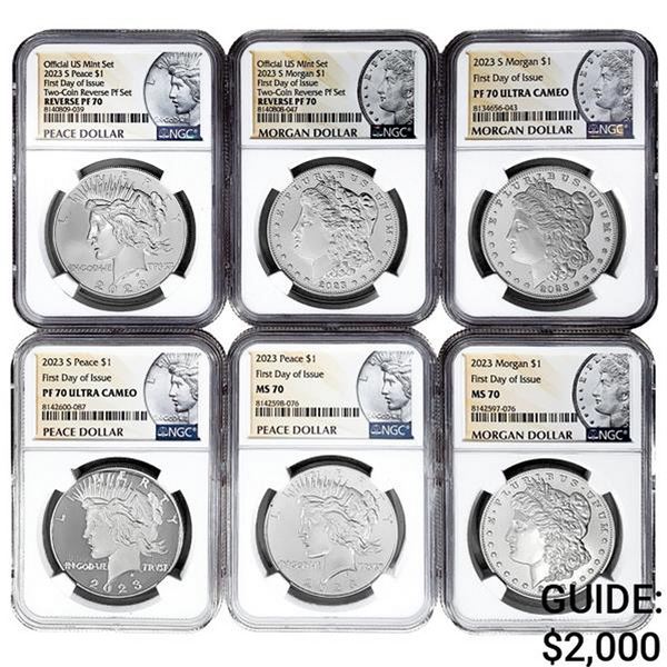 2023 Eagle & Peace 6 Coin Set NGC MS/PR/REV PR70