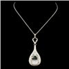 Image 2 : 14K Gold 6.99ct Aquamarine & 0.98ctw Diamond Penda