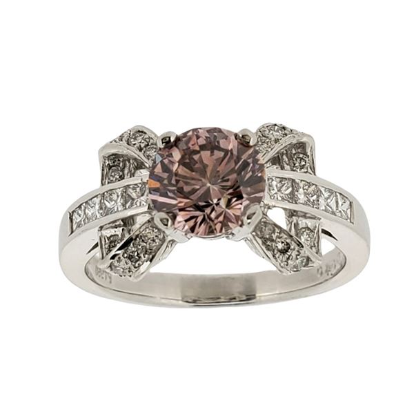 Solid Platinum 1.66ctw Diamond Ring