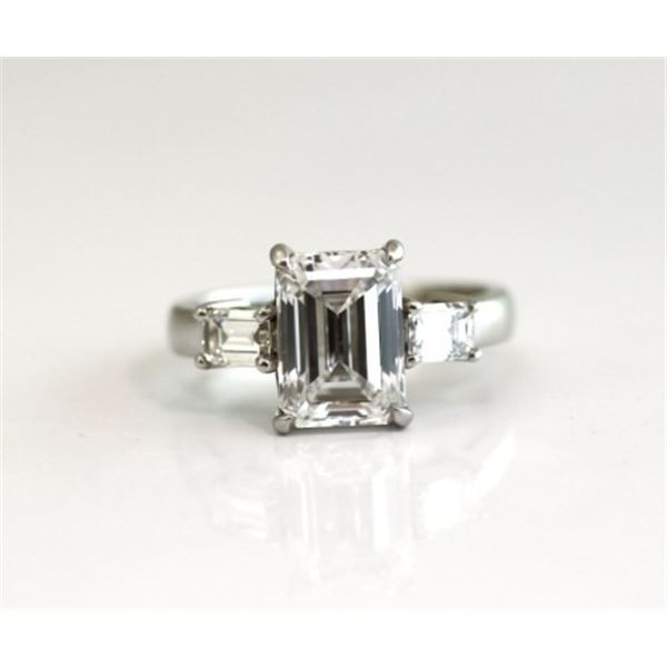 Solid Platinum 3.55ctw Diamond Ring
