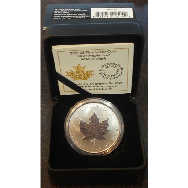 2021W Canada $5 SML Taylored Specimen, .9999 Fine Silver, Tax Exempt