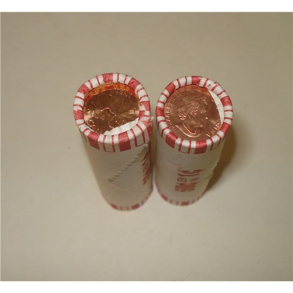 Canada 1¢ Roll 2004P & 2004 No P, New Rolls