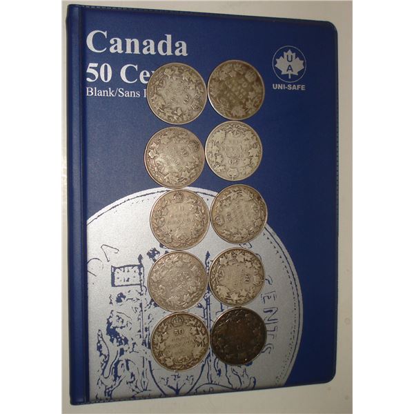 Silver 50¢ Collection New Book with 10 Different Dates Silver coins