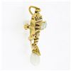 Image 5 : Vintage Victorian Revival 14K Gold Opal Cultured Pearl Dangle Brooch Pin Pendant