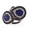 Image 1 : 10.57 ctw Blue Sapphire and 0.70 ctw Diamond 14K White Gold Ring