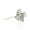 Image 1 : Vintage 14k White Gold 0.80 ctw Round Diamond Solitaire Spray Swirl Cocktail Rin