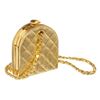 Image 3 : Chanel Vintage Gold Metallic Quilted Leather Frame Mini Clutch Bag