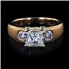 Image 4 : 1.00 ctw Very Light Yellow CENTER Diamond 18K Yellow Gold Ring (1.29 ctw Diamond