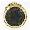 Image 6 : Vintage 18k Yellow Gold 18.3mm Bezel Set Round Ancient Coin Omega Back Earrings