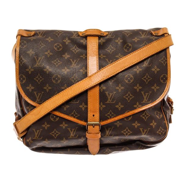 Louis Vuitton Brown Monogram Leather Saumur 30 Messenger Bag