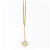 Image 4 : 18k Gold 0.12 ctw Bezel Diamond Golden Pearl Dangle Dual Cable Link Chain Neckla