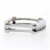Image 5 : Men's 14K TT Gold 0.60 ctw Channel Round Diamond Open Squared Layered Band Ring