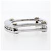 Image 6 : Men's 14K TT Gold 0.60 ctw Channel Round Diamond Open Squared Layered Band Ring