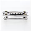 Image 7 : Men's 14K TT Gold 0.60 ctw Channel Round Diamond Open Squared Layered Band Ring