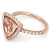 Image 2 : 14K Gold 3.00ct Morganite & 0.65ct Diamond Ring