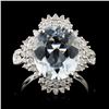 Image 1 : 18K Gold 4.13ct Aquamarine & 0.54ct Diamond Ring
