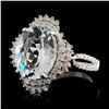 Image 2 : 18K Gold 4.13ct Aquamarine & 0.54ct Diamond Ring