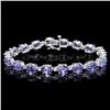 Image 1 : 14k Gold 19.00ct Tanzanite & 0.75ct Diam Bracelet