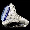 Image 3 : 18K Gold 11.28ct Tanzanite & 1.82ctw Diamond Ring