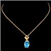 Image 2 : 14K Gold 2.43ct Topaz & 0.02ct Diamond Pendant