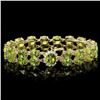Image 1 : 14k Gold 43.00ct Peridot & 0.60ct Diamond Bracelet