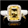 Image 1 : 14K Gold 2.00ct Citrine & 0.52 Diamond Ring