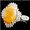 Image 2 : 18K Gold 2.75ct Opal & 0.52ctw Diamond Ring