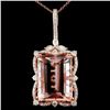 Image 1 : 14K Gold 23.10ct Morganite & 1.45ctw Diam Pendant