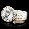 Image 2 : 18K Gold 2.94ctw Aquamarine & 1.17ctw Diamond Ring