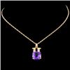 Image 2 : 14K Gold 3.50ct Amethyst & 0.03ctw Diamond Pendant