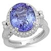 Image 1 : 14K Gold 9.00ct Tanzanite & 0.50ct Diamond Ring