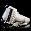 Image 4 : 14K Gold 22.00ct Sapphire & 0.65ctw Diamond Ring