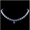 Image 1 : 14K Gold 31.59ct Tanzanite & 6.50ctw Diamond Neckl